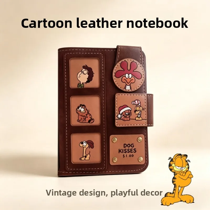 

Garfield anime cartoon cute leather notebook kawaii student stationery office supplies detachable loose-leaf notebook wholesale