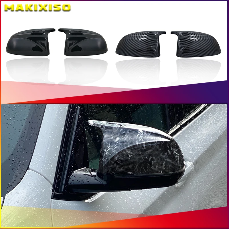 

For BMW x3 G01 x4 G02 x5 G05 2018-22 Carbon Fiber Car Rear View Door Wing Side Mirror Cover Caps Shell Case Black M3 Style
