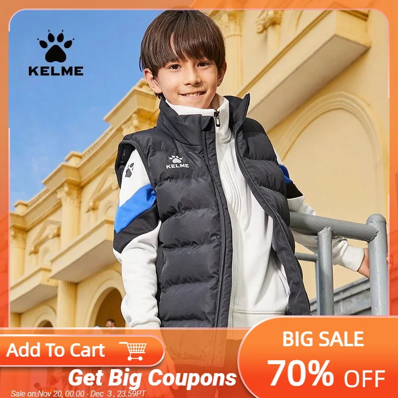 KELME kinder Baumwolle Weste Jungen Und Mädchen Winter Neue Mantel Fußball Training Verdickt Warme Jacke 8161MJ3001
