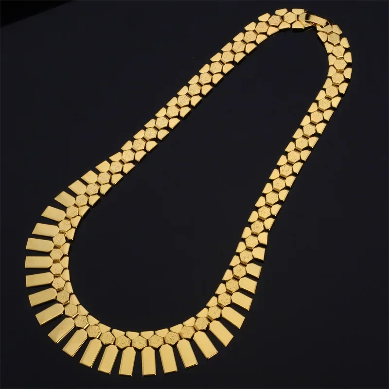 Fashion Chunky Statement Necklace for Men Women Unique Design Jewelry  Accessaries Gold Color Metal Neck Choker  Jewlery Gifts