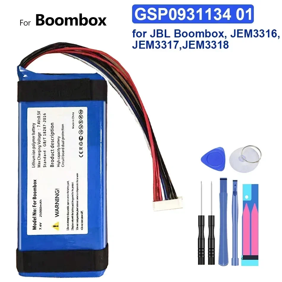 10000mAh-25000mAh Battery GSP0931134 01 for JBL Boombox 2 1 JEM3316 JEM3317 JEM3318 Bateria