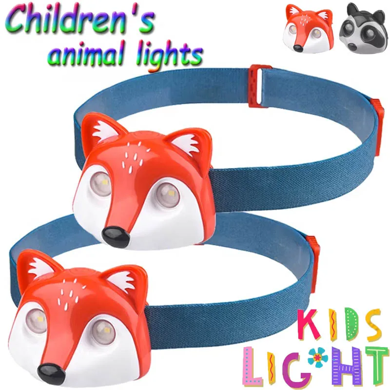 Schattige dierenkoplampen Kid Running Riding Light USB Opladen met kinderkoplamp Kids Gift Zaklamp Cartoon Animal Lantern