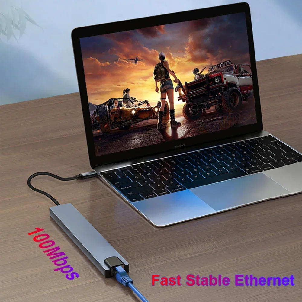 10-em-1 usb c docking station usb c hub tipo c para 4k hdmi adaptador usb c divisor pd/rj45/usb 3.0 5gbps/sd/tf para portátil macbook