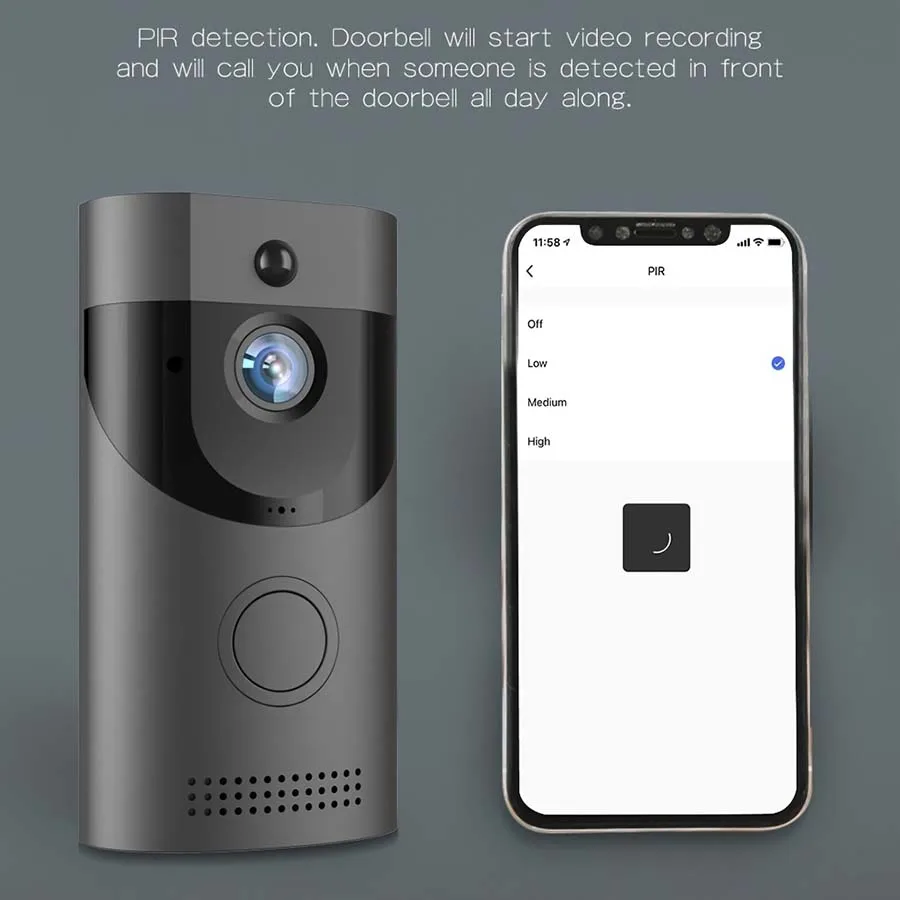 Tuya App intelligent wireless wifi visual doorbell supports real-time remote viewing, high-definition night vision