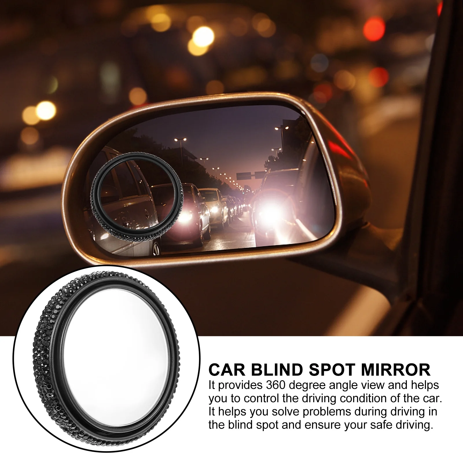 

Car Rearview Mirror Auxiliary Paste 360 Degree Adjustable Wide Angle Blind Spot Mirror for Parking Car Rearview Mirrors