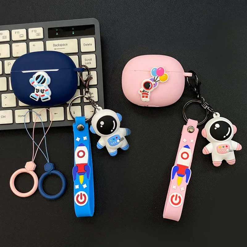Estojo Astronauta para Redmi Buds 4 Pro, Capa De Silicone Para Desenhos Animados, Capa De Fone De Ouvido