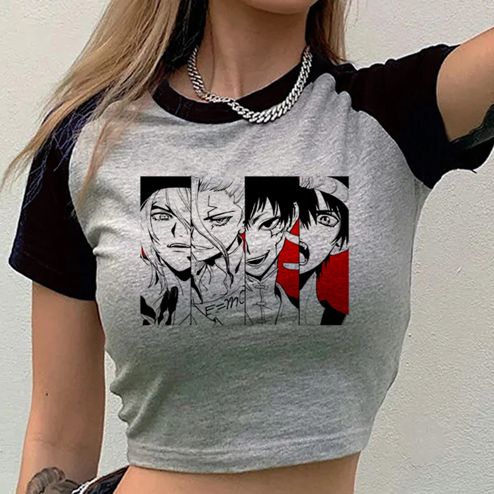Dr Stone cropped top female emo cheap funny manga graphic t shirt grunge summer 2000s baddie harajuku