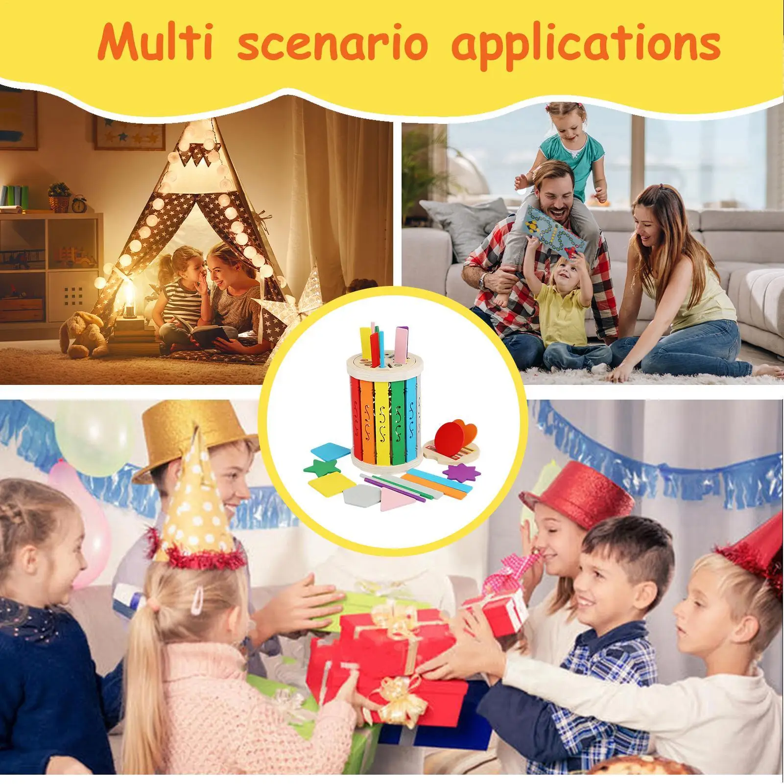 Kids Color Sorting Toys Wooden Educational Learning Games Color Matching Sensory Learning Toys For Boys Girls Children Home