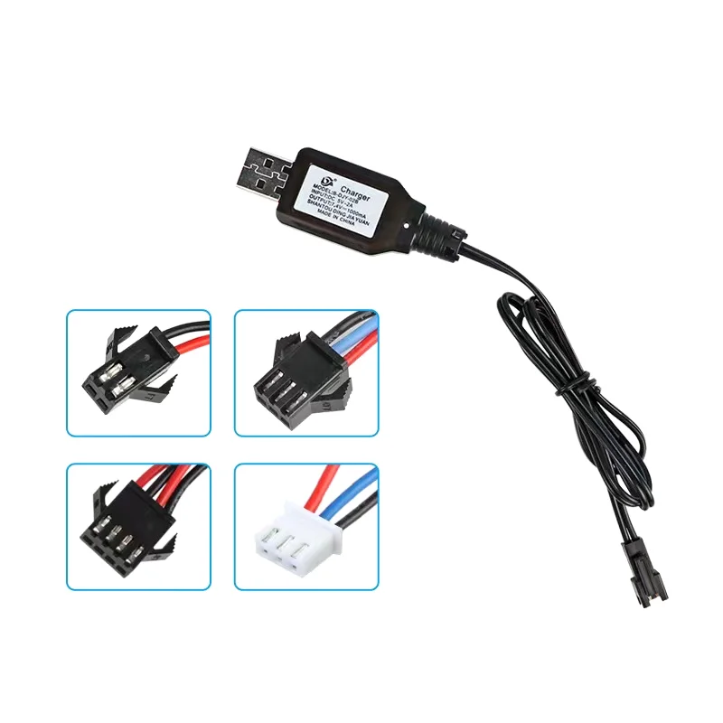 7.4V (3.7V X2) Charger SM-2P/3P SM-4P Reverse XH-3P/4P Li-ion Battery Electric RC Toys Car Boat USB Charge