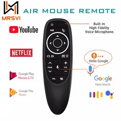 MRSVI G10S PRO Universal Voice Remote Control 2.4G Wireless,Backlit,IR Learning,Gyroscope Air Mouse Control for Android TV Box