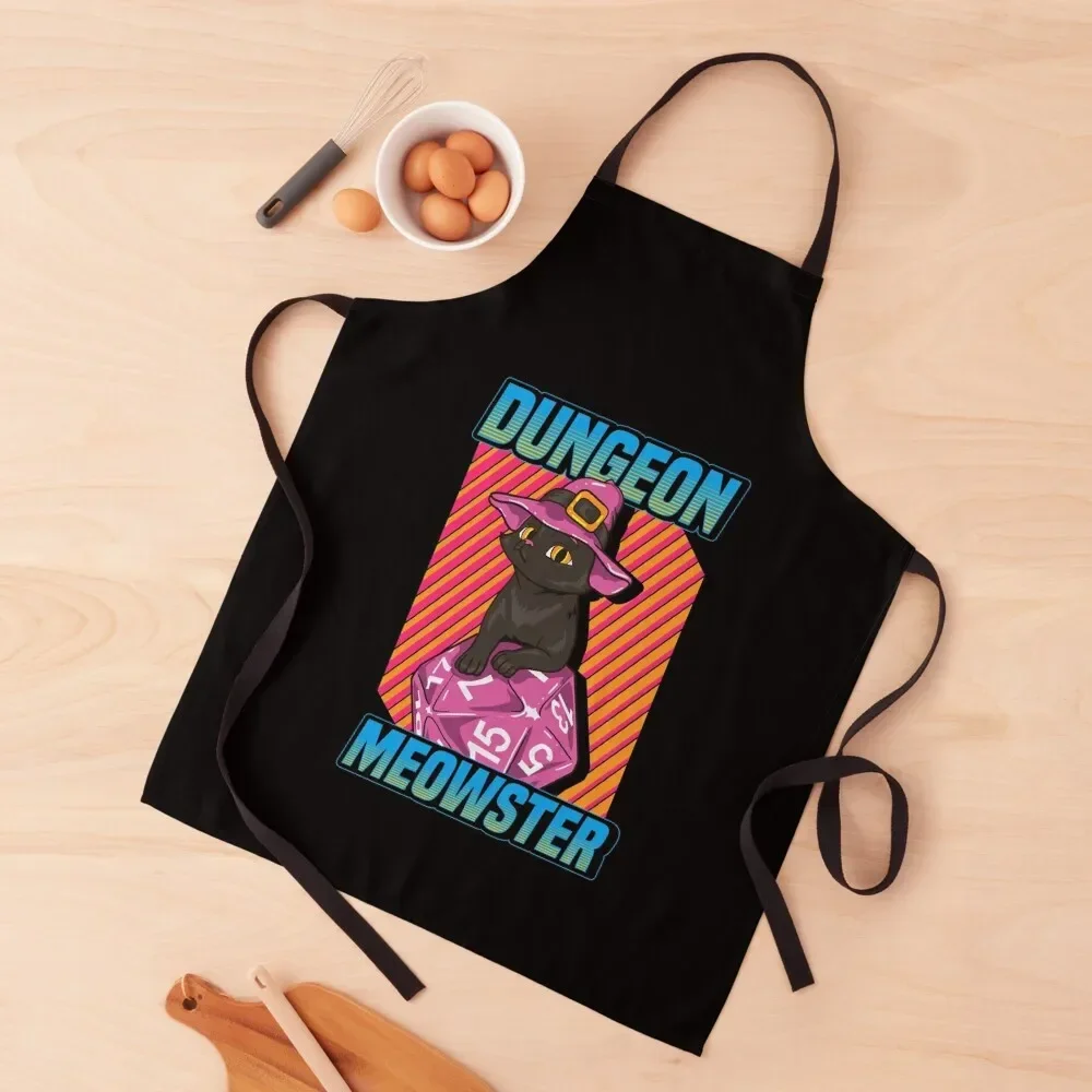 Cute & Funny Dungeon Meowster Gaming Apron christmas kitchen Women's Dresses Apron