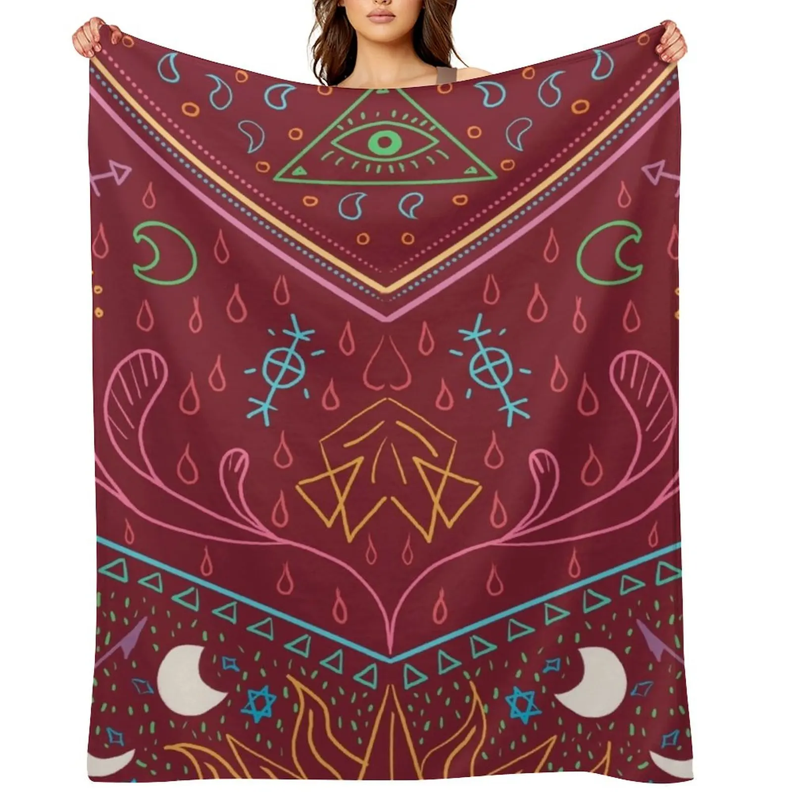 Mollymauk Tealeaf - Long May He Reign Throw Blanket Soft Plush Plaid Shaggy Thin heavy to sleep Blankets