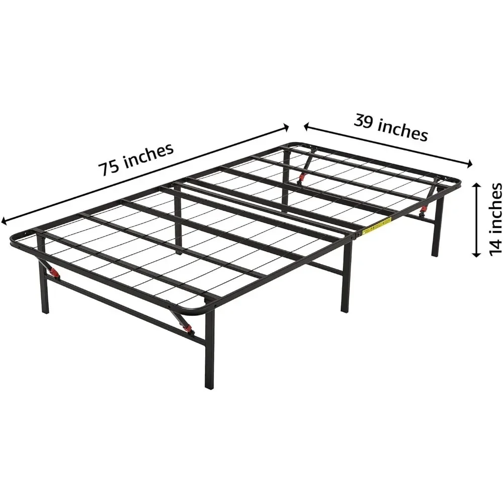 Foldable Metal Platform Bed Frame with Tool Free Setup, 14 Inches High, Sturdy Steel Frame, No Box Spring Needed