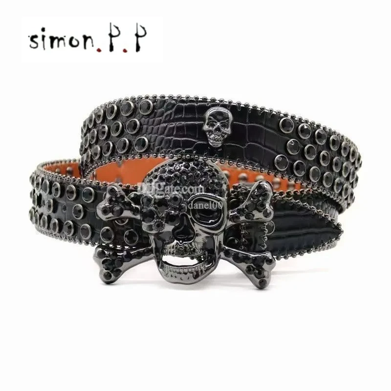 Top Quality Belt Simon Belts for Men Women Shiny Diamond Belt Black on Black Blue White Multicolour with Bling Rhinestones Gift