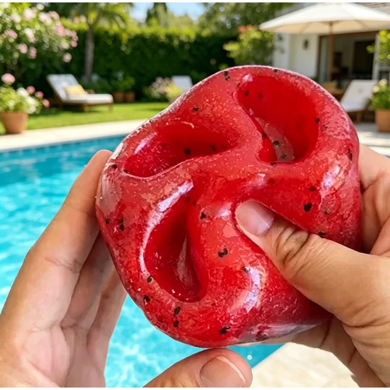 Handgemachter Vaseline-Wassermelonen-Smoothie-Stressball, Wassermelonen-Smoothie-Quetschspielzeug, Squishy Stressabbau-Spielzeug, Heimdeko-Geschenke