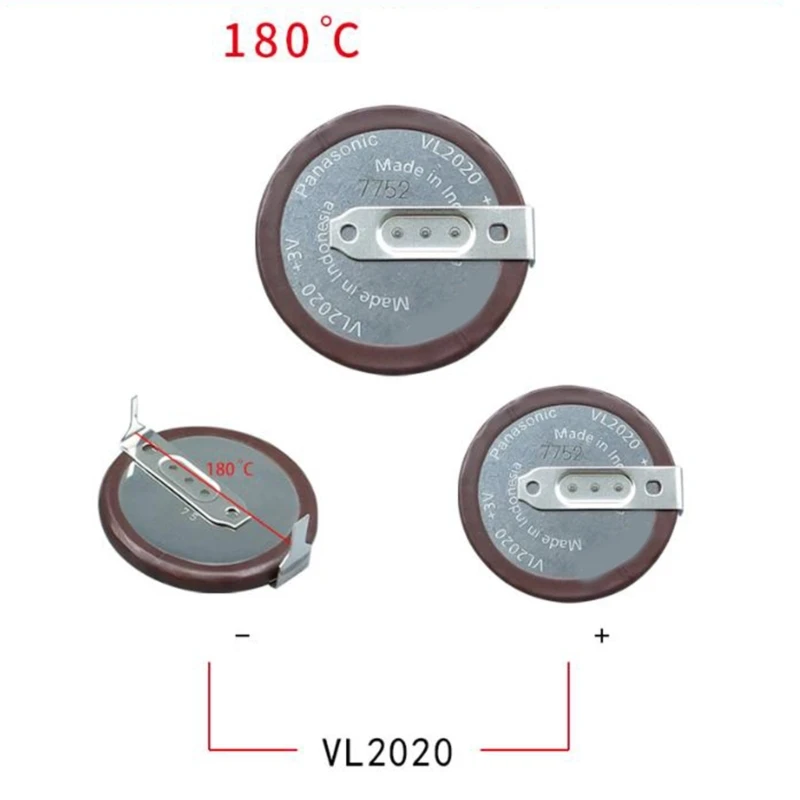 Lithium Battery Replacement Rechargeable Battery VL2020/HFN Coin Battery 20mm