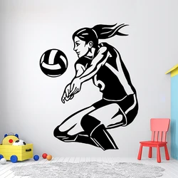 Girl Volleyball Wall Decal Volley decor Wall Art Vinyl Volleyball Lover Gift Home Stickers Kids Teens Room Sports  G-183