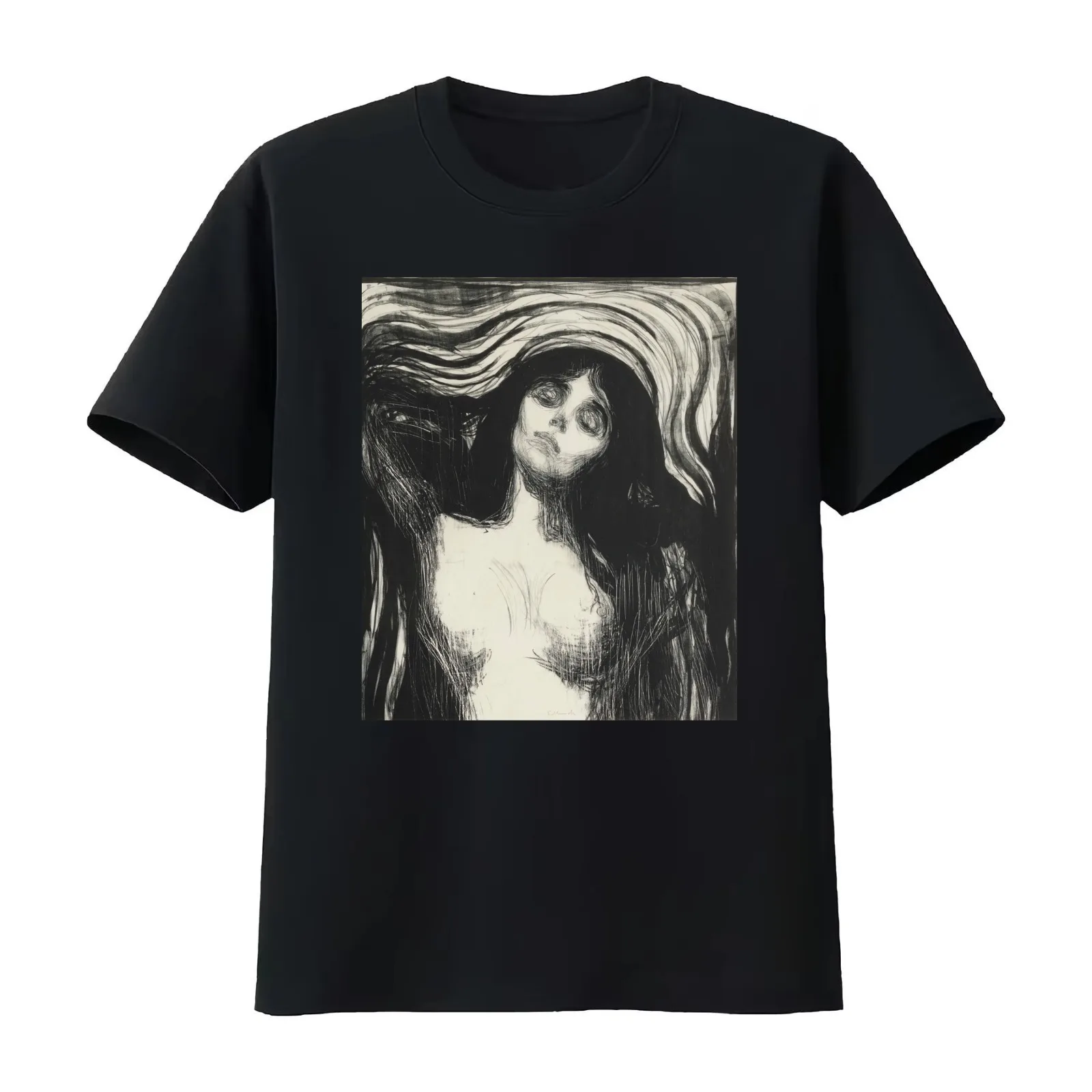The Madonna Edvard Munch T-Shirt Summer Casual Cotton Tee Oversized Streetwear Tops Vintage Graphic Print Unisex Men Women
