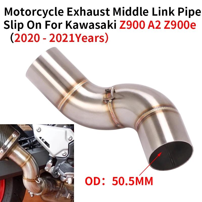 

Slip On For Kawasaki Z900 A2 Z900e 2020 2021 Motorcycle GP Exhaust Muffler Escape Moto Modiifed Stainless Middle Mid Link Pipe