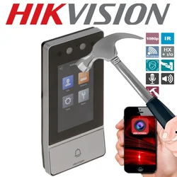 Hikvision-DS-KV9503-WBE1 de Metal resistente al vandalismo, reconocimiento Facial, IP, estación de Puerta de Villa, RFID, Wi-Fi, LCD, reconocimiento Facial