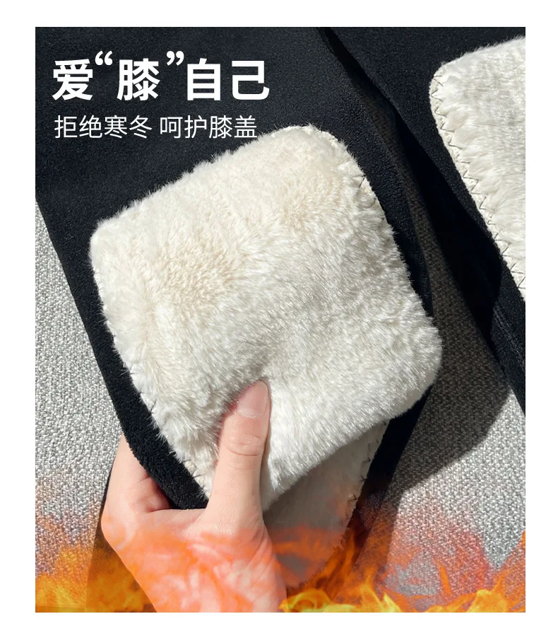 Women's Winter Fleece Lined Thermal Pants Elastic High Waist Slim Fit Thicken Legging Woman Waist Knee Protection Long Pants