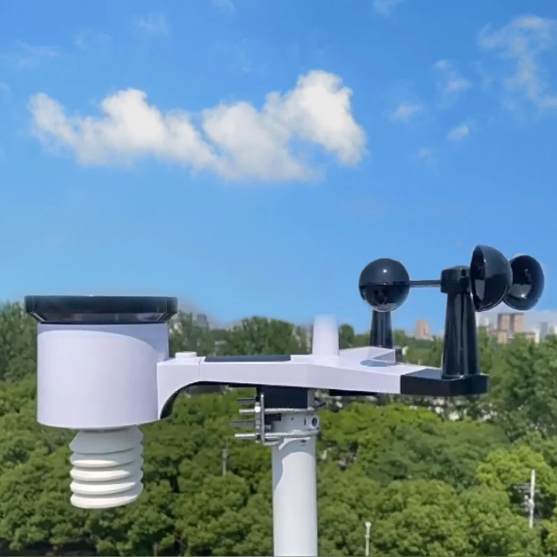 Wireless weather instrument wireless weather station wind speed wind direction temperature humidity rainfall light measurement