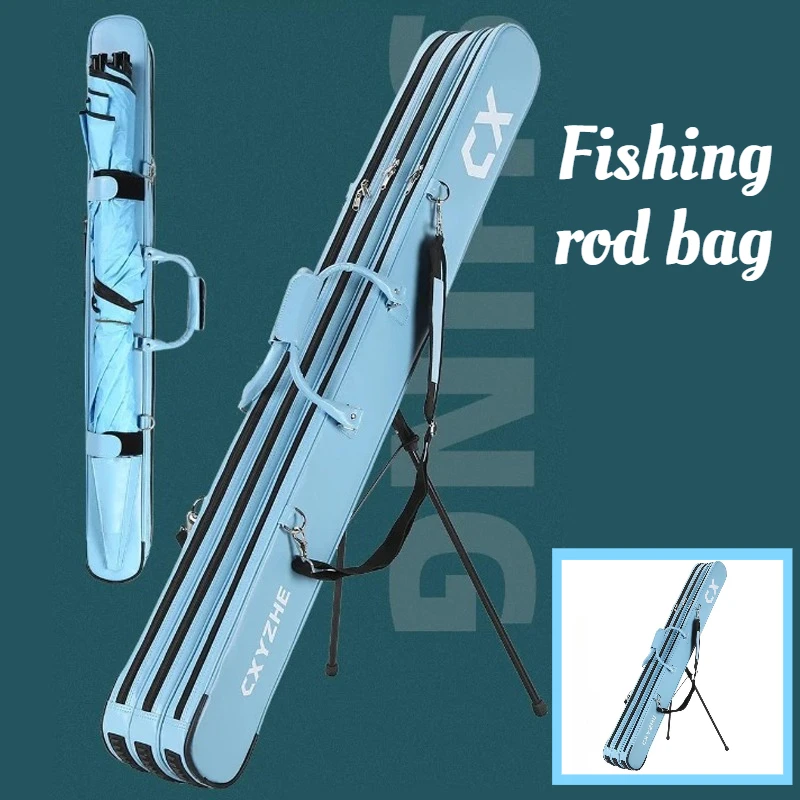 Large Capacity Hard Shell Fishing Rod Bags Outdoor Wear-resistant Fishing Gear Storage Bags Lightweight Portable Tackle Bag