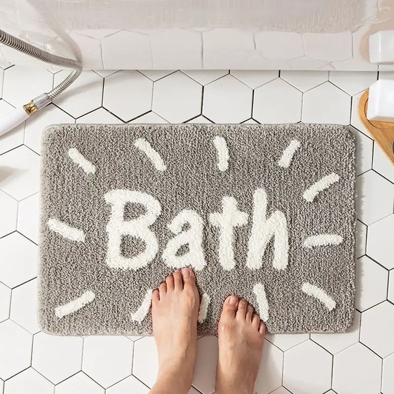 Fluffy Printed Letter Bathroom Mat Non-slip 40x60cm Bathtub Fashion Home Textile Household Decor Welcome Doormat Floor Simple