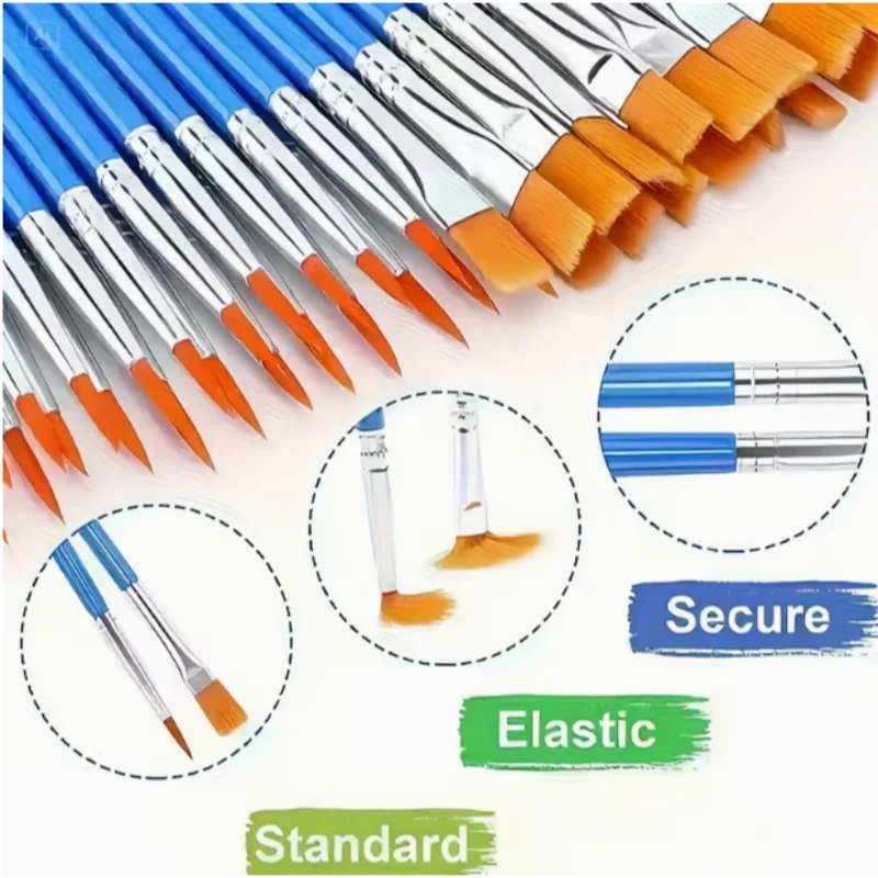 100Pcs Bulk Palette & Brush Set, 50 Small Palettes + 25 Flat & 25 Pointed Brushes, for School & Studio