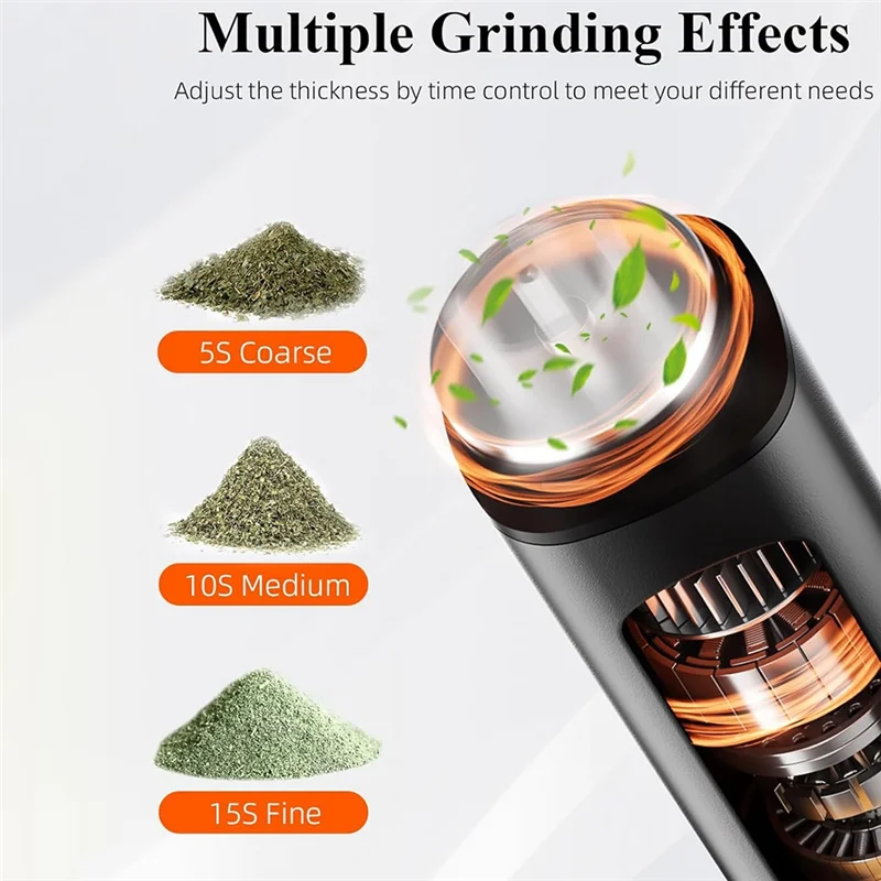 مطحنة أعشاب كهربائية من BAAD، آلة عشبية صغيرة محمولة، مطحنة توابل للمطبخ باللون الأسود