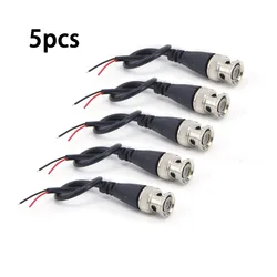 5pcs BNC Male Connector 2pin FOR Q9 Adapter Power Pigtail Cable Line BNC Connectors Wire