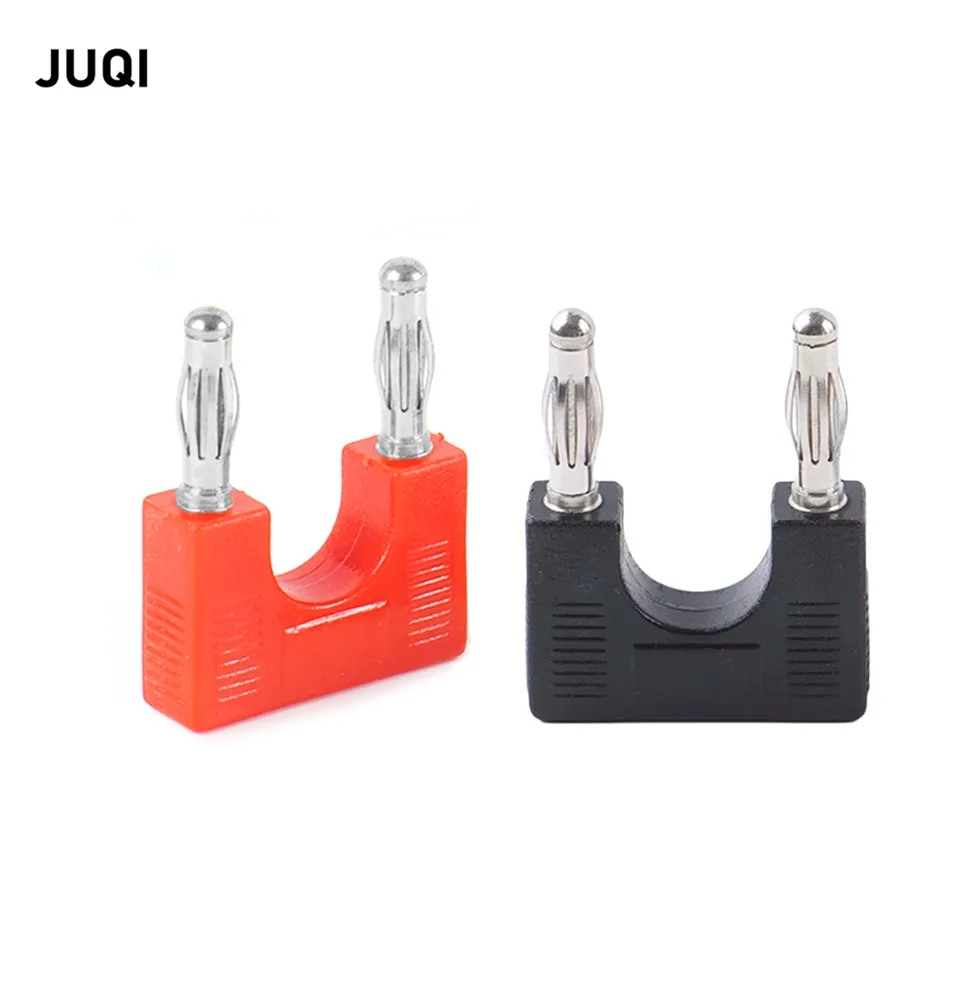 2PCS  4mm banana plug spacing 19mm pure copper short circuit plug jumper car instrument test line socket two connection adapter