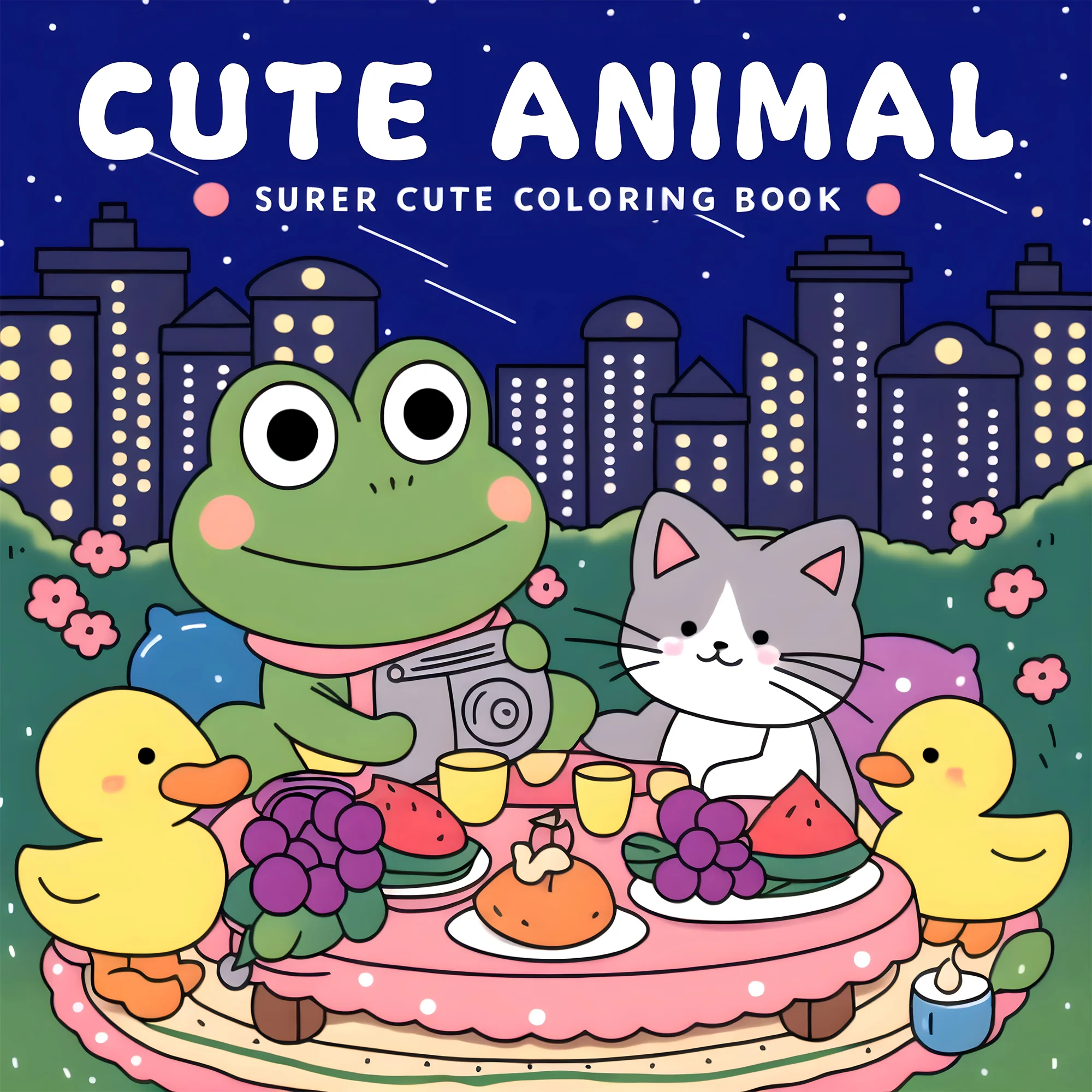 

Книжка-раскраска с животными для детей и подростков — расслабляющая книга с картинками на тему дружбы и 24 страницы рисунков милых животных