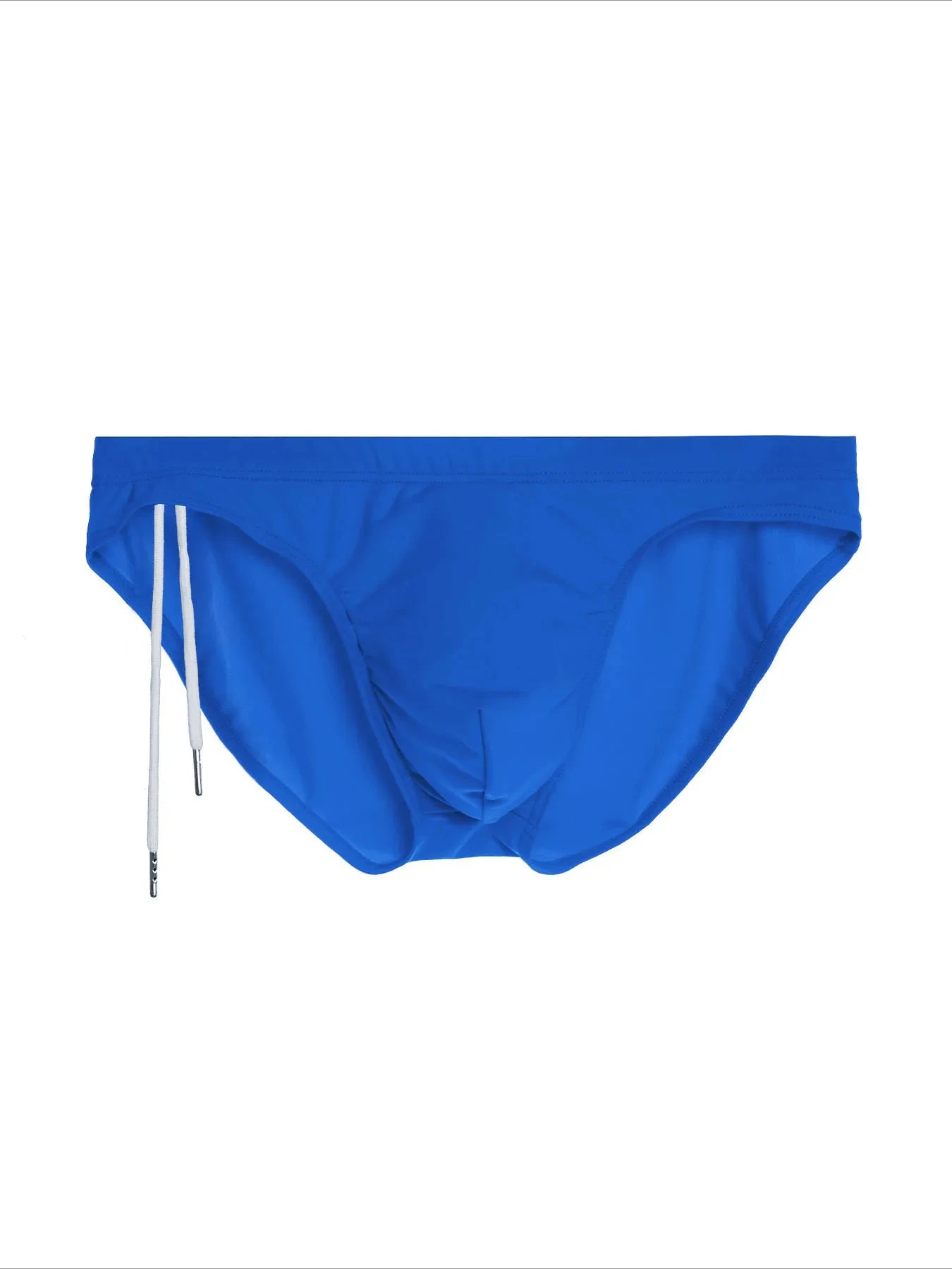 Low Waist Swimming Briefs for Men Solid Color Drawstring Swimwear Tight Fit Sexy Narrow Leg Trunks Hot Spring Pool Bathing Suits