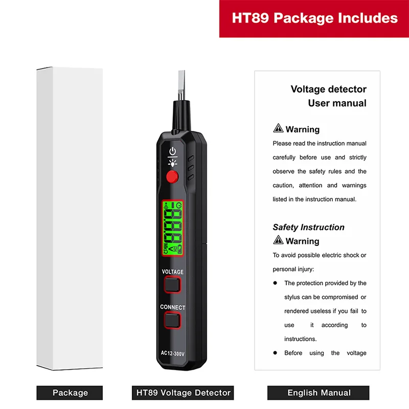 HT89 piórkowy Tester napięcia Breakpoint Finder Test ciągłości czułość regulowany inteligentny wskaźnik napięcia pióro testowe miernik