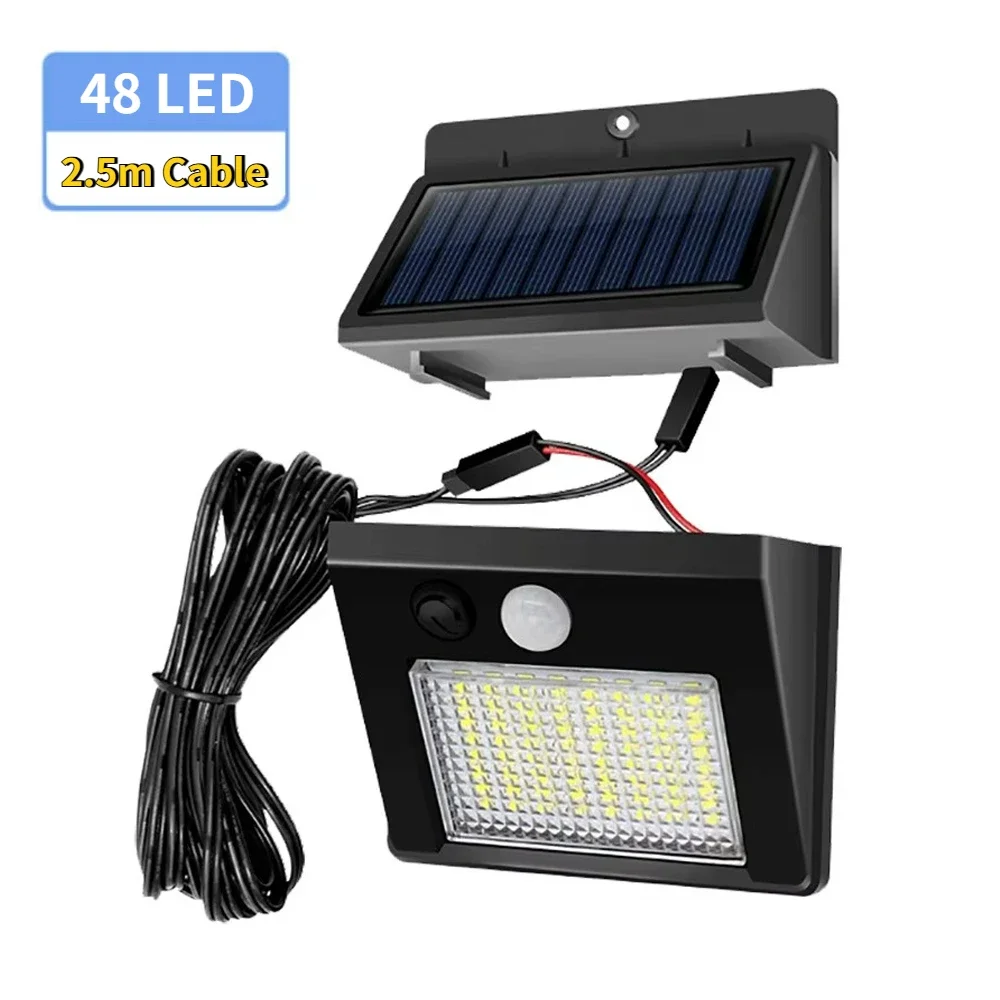 48LED Split Solar Light PIR Motion Sensor Wall Light Solar Lamp Outdoor IP65 Waterproof Solar Countyard Garden Wall Lamp