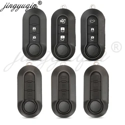 jingyuqin 2/3BTN Remote Car key Shell Case For Fiat 500 Panda Punto Bravo Ducato Peugeot Boxer Citroen Jumper Auto Uncut Blade