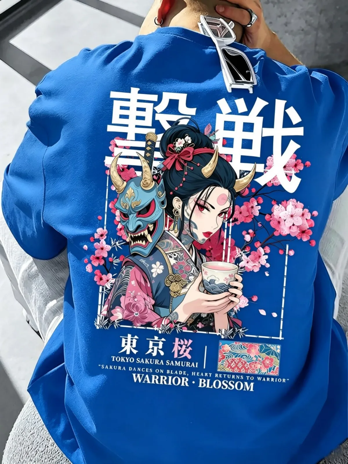Europäisches und amerikanisches Herren-Sommer-T-Shirt mit Geistermasken-Tänzer-Buchstaben-Print, weich und atmungsaktiv, Rundhalsausschnitt, Outdoor-Street-Top – Detail 10
