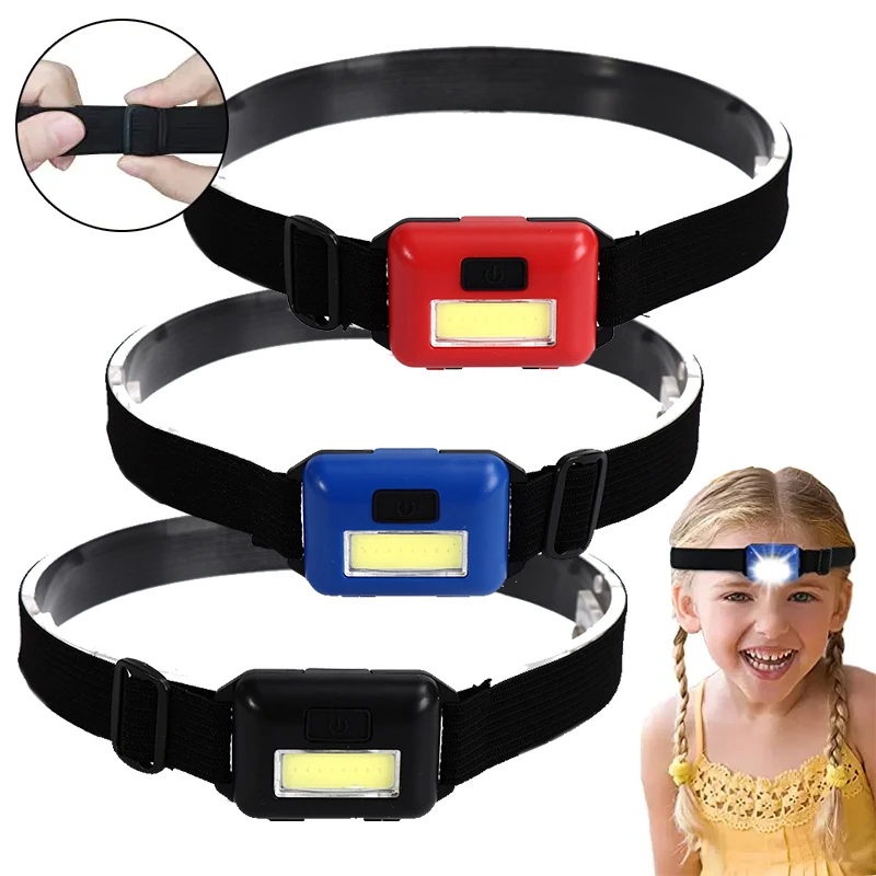 Portable Lighting COB Headtorch LED Headlamp Mini Battery Headlight Waterproof Camping Flashlights for Outdoor Camping LED Lamp