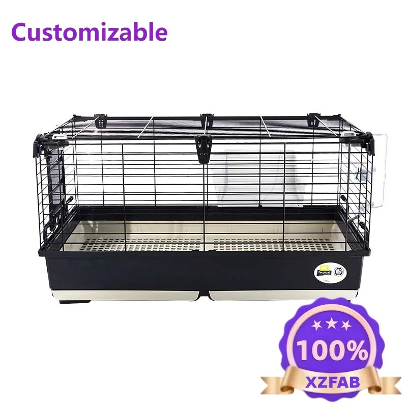 Factory Direct 2026 Rabbit cage, upper opening with drawer tray, anti-spray urine wire, rabbit cage, guinea pig cage