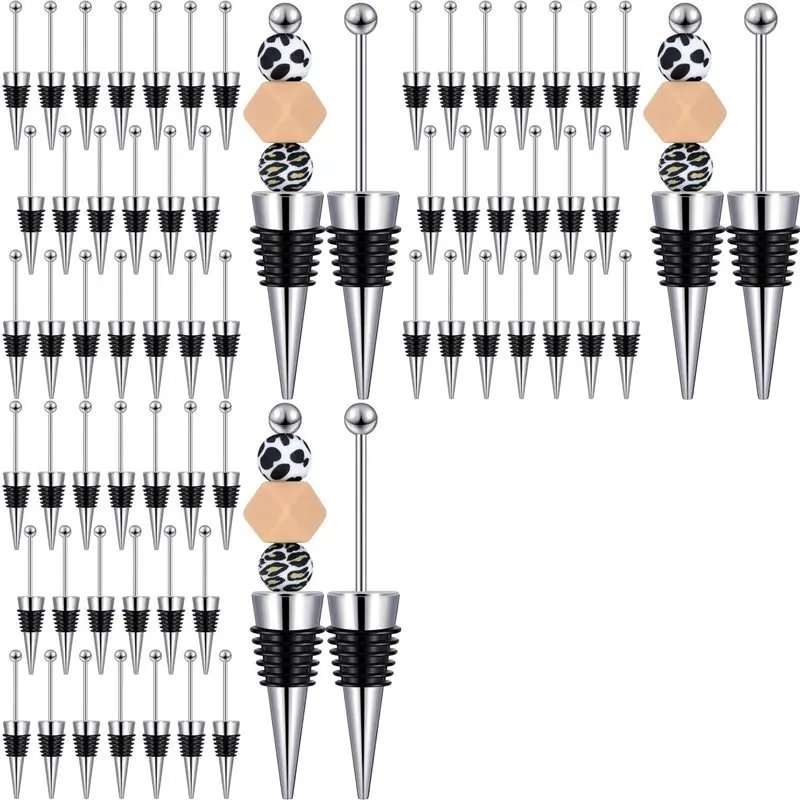 

2025 Лидер продаж, 60 шт., пробки для вина из бисера для украшения бутылки вина, пробки для вина из бисера, многоразовые держатели для вина из сплава для Bevera