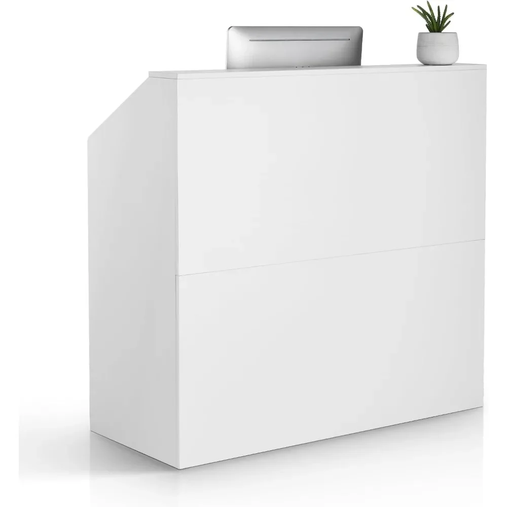 

Reception Desk, 46 Inch Office Reception Desk, Retail Counter&Front Reception Counter, for Checkout, Lobby, Beauty Salon&Office
