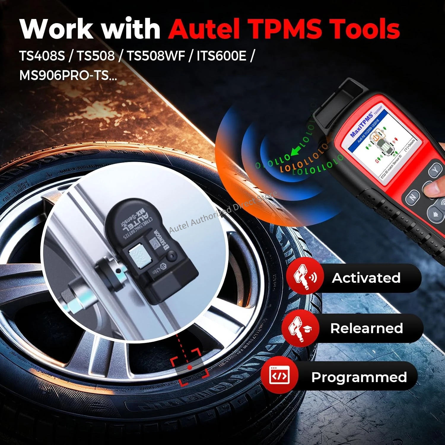 Autel MX Sensoren 2-in-1 Einpress-Sensor 315MHz + 433MHz Frequenzen Reifenersatz TPMS-Sensor Kompatibel mit TS501 TS508WF ITS600E – Detail 6