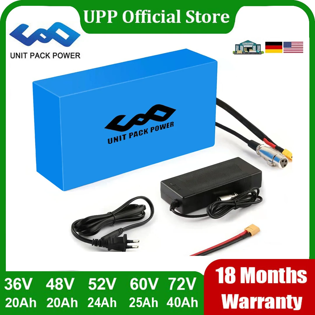 

Аккумулятор для электровелосипеда, 52 В, 48 В, 20 Ач, 24 Ач, литиевый аккумулятор для электрического велосипеда для двигателя 1500 Вт, 1000 Вт, 750 Вт, 500 Вт, 350 Вт