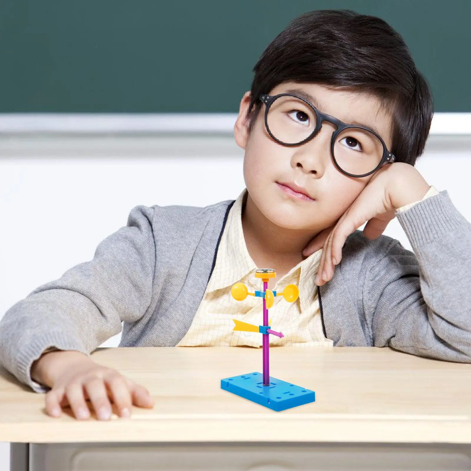 DIY ألعاب الرياح البلاستيكية تجميع الاطفال المشاريع العلمية العلوم ألعاب تعليمية لعبة تعليمية مقياس شدة الريح هدية المنزل #5