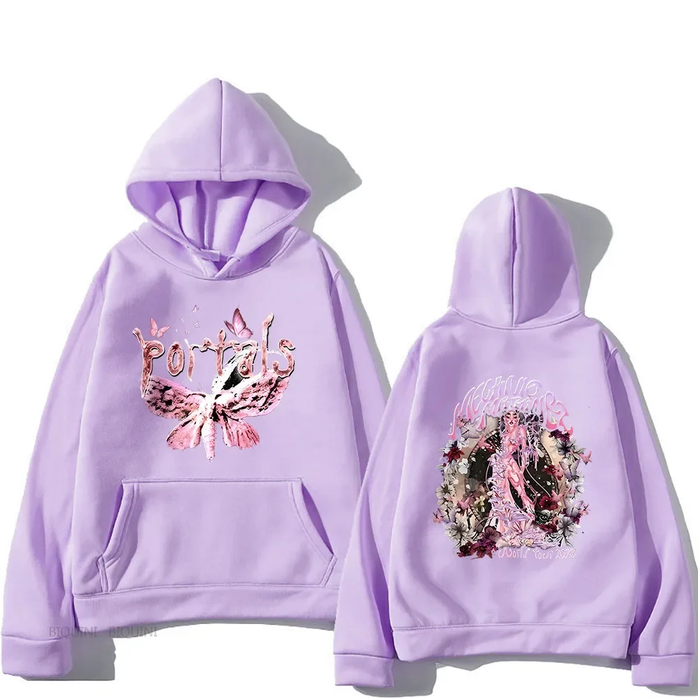 

Melanie Martinez Portals Tour Hoodies Men Double Sided Printing Sweatshirts Graphic Tops Vintage Fleece Pullovers Slight Strech