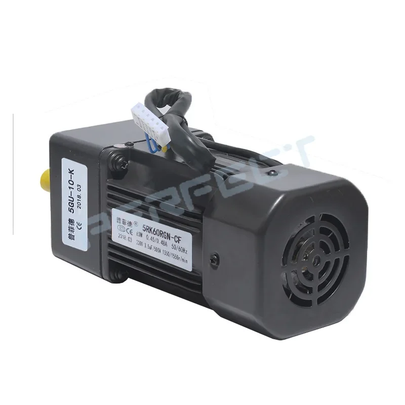 5RK60GN-CF 220V AC Geared Motors 60W Induction Small Machine 2.7/4.5/6.9/9/12.5/18/22/27/33/45/54/67/90/108/135/180/225/270/450