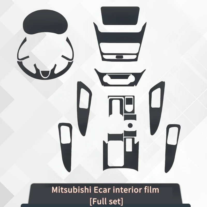 For Mitsubishi E-Car center console navigation protective film interior film modification gear shift transparent sticker film