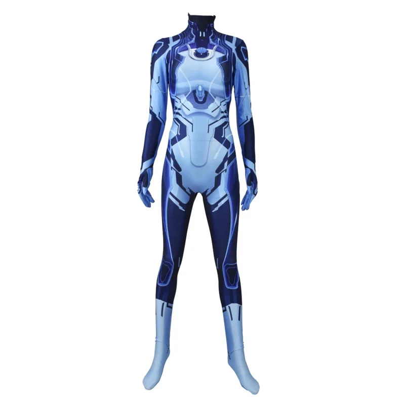 Disfraz de Halo Cortana para mujer y niña, mono Zentai para fiesta de Halloween