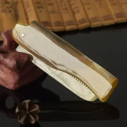 1PC Yak Horn Hair Comb Foldable Hair Brush Portable Moustache Beard Comb Pocket Clip Combs Hairdressing Styling Tools Hair Care